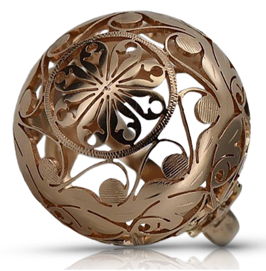 Rose pink 14k 585 gold ring vrn014 Russian Soviet Vintage jewelry style