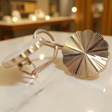 Rose pink 14k 585 gold  Vintage flower earrings ven048