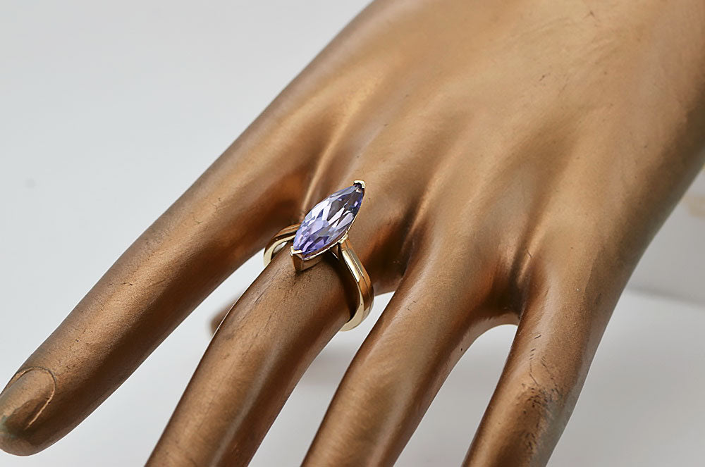 Original Vintage 14K Rose Gold Alexandrite Ring crc010r