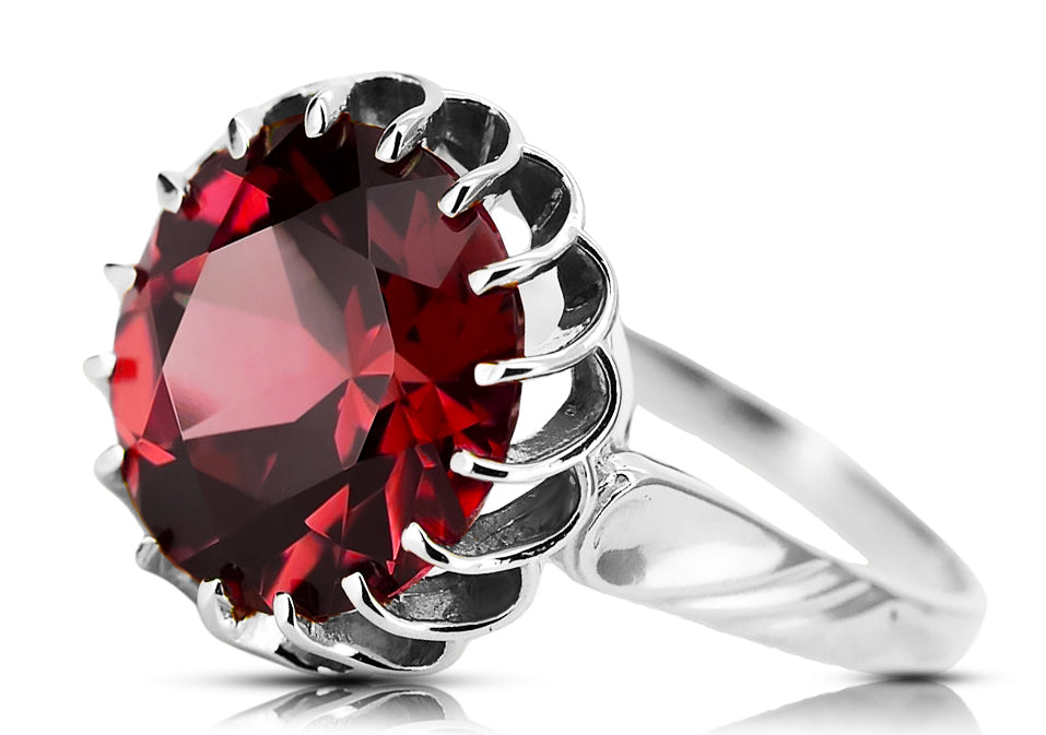 Ring Vintage craft Ruby Sterling silver 925 vrc035s