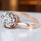 Ring Zircon Sterling silver rose gold plated Vintage craft vrc366rp