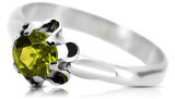 Ring Yellow Peridot Sterling silver 925 Vintage craft vrc094s