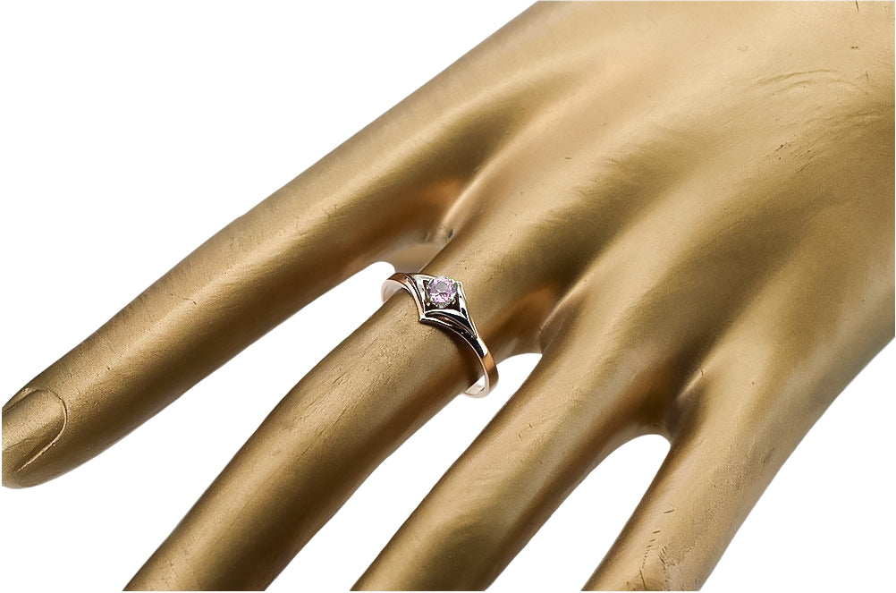 Amethyst Original Vintage 14K Rose Gold Ring Vintage craft vrc351r