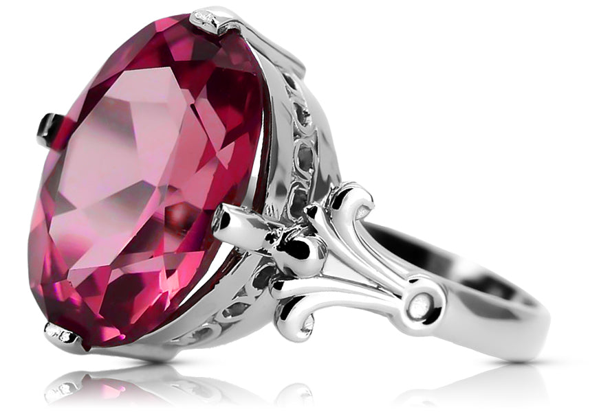 Ring Ruby Sterling silver 925 Vintage style vrc369s