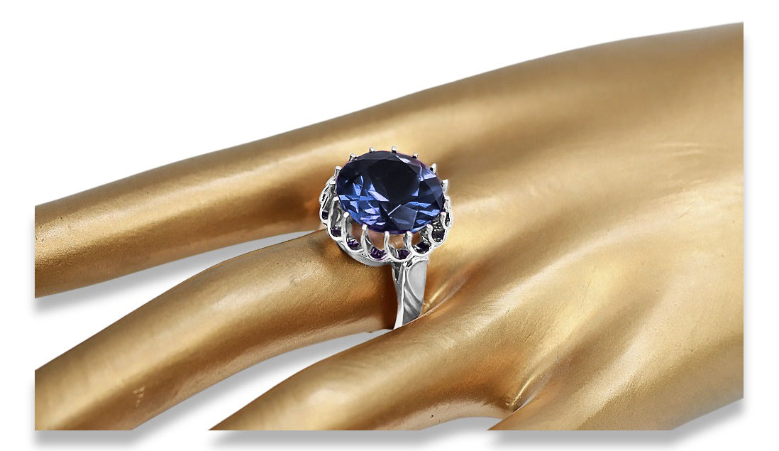 Ring Vintage Jewlery Sapphire Sterling silver 925 vrc035s