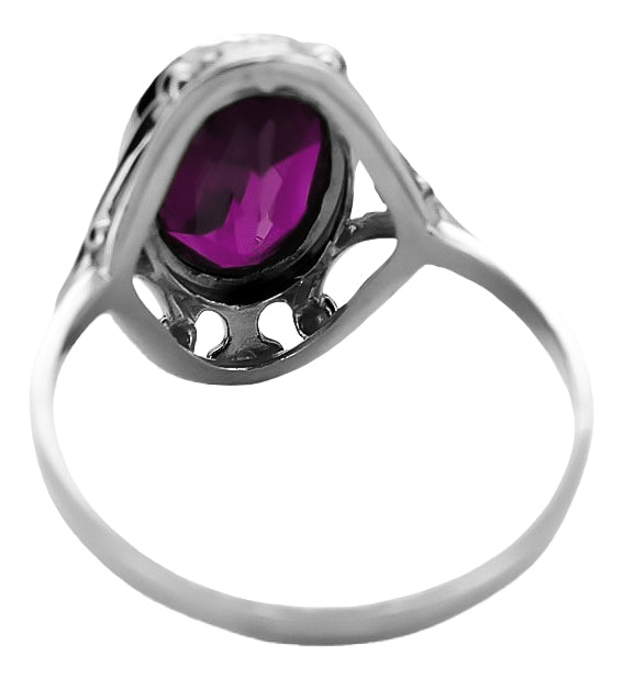 Ring Amethyst Sterling silver 925 Vintage craft vrc128s