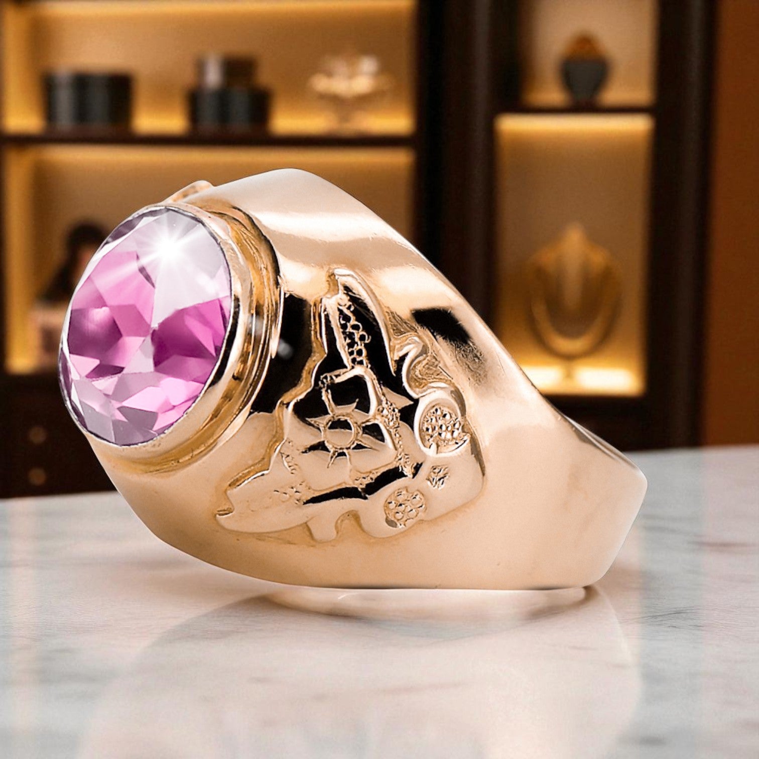 Original Vintage 14K Rose Gold Amethyst Ring Vintage craft vrc078r