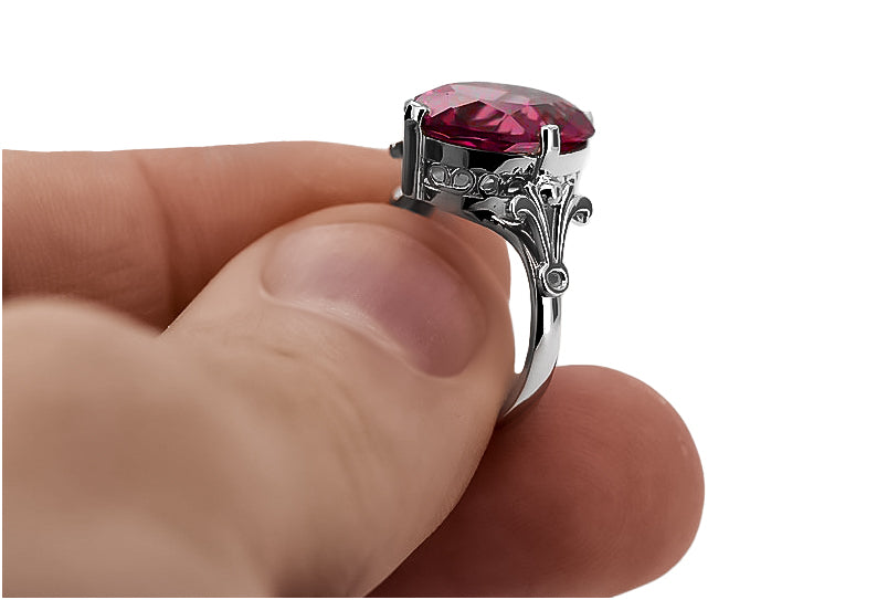 Ring Ruby Sterling silver 925 Vintage style vrc369s