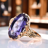 Rose 14k Gold 585 Alexandrite Ring vrc058 Vintage Russian Soviet style