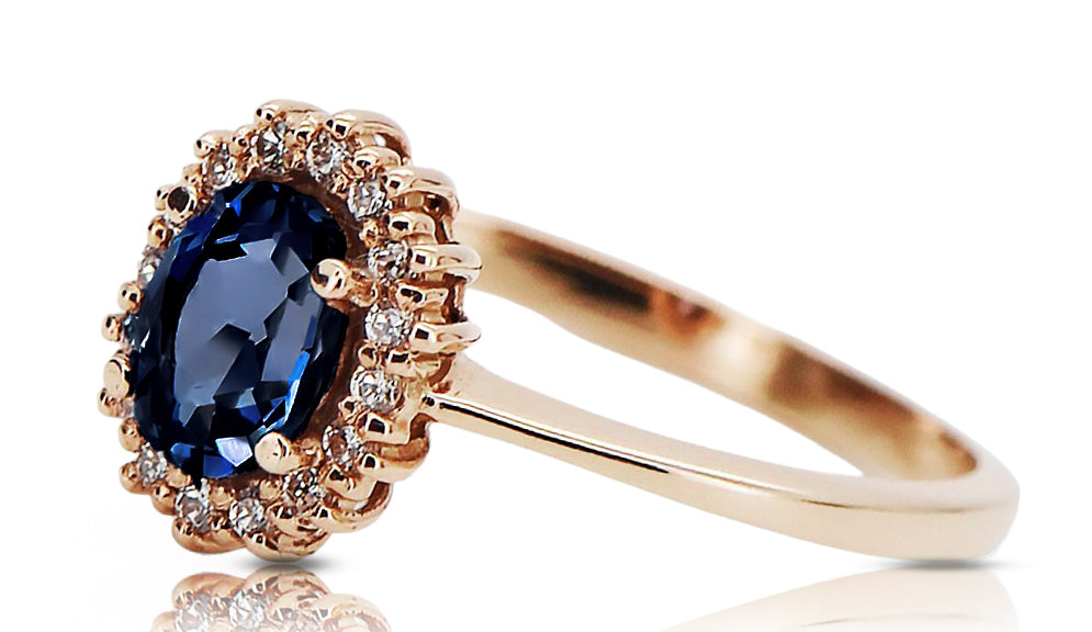 Original Vintage 14K Rose Gold Sapphire Ring Vintage style crc009r