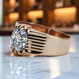 Ring Vintage craft Zircon Original Vintage 14K Rose Gold vrc007r