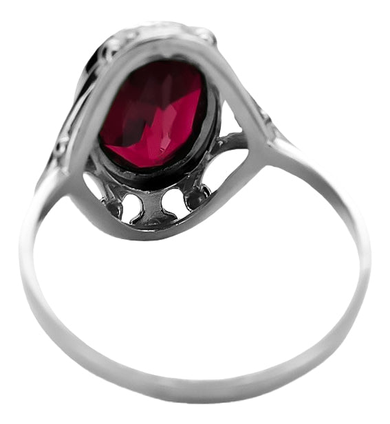 Ring Ruby Sterling silver 925 Vintage style vrc128s