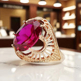 Ring Vintage craft Ruby Original Vintage 14K Rose Gold vrc003r