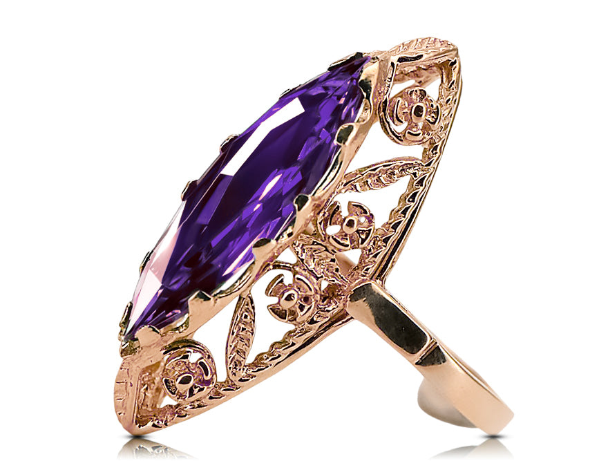 Alexandrite Original Vintage 14K Rose Gold Ring Vintage Jewlery vrc005r
