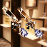 Rose pink 14k 585 gold alexandrite earrings vec045 Vintage Russian Soviet style