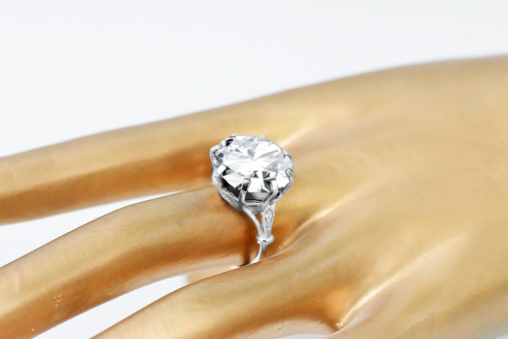 Ring Zircon Sterling silver 925 Vintage style vrc073s