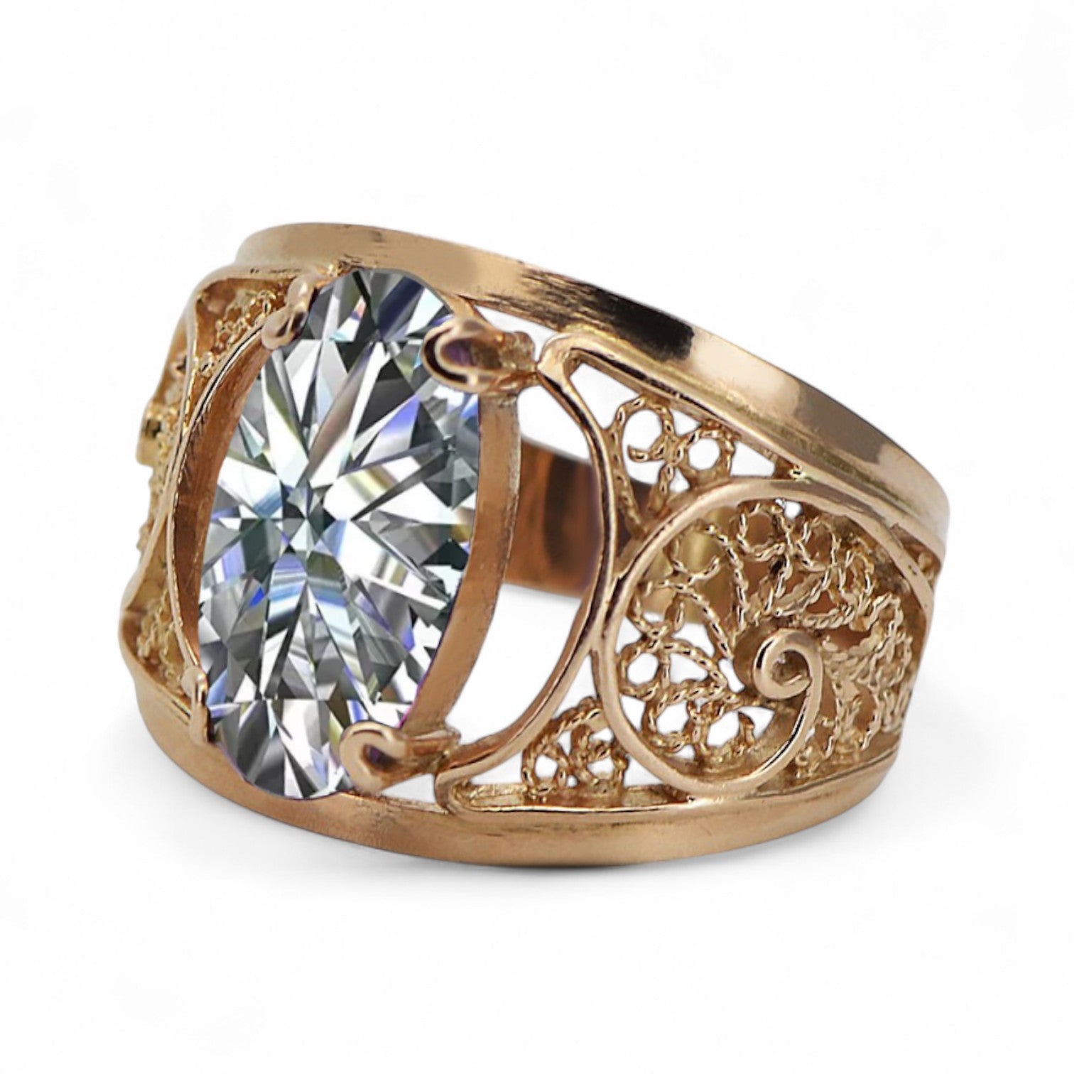 Original Vintage 14K Rose Gold Zircon Ring Vintage craft vrc057r