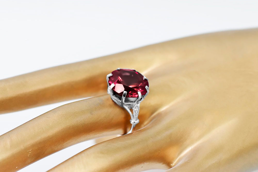 Ring Vintage Ruby Sterling silver 925 vrc073s