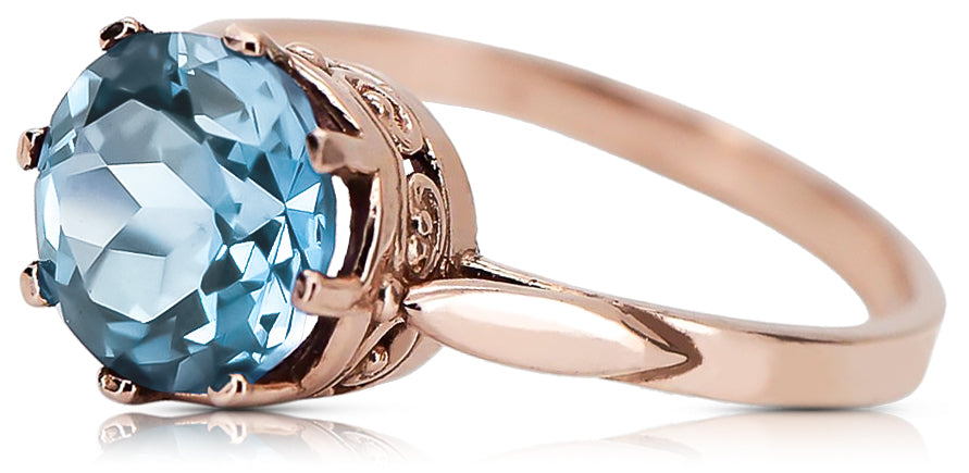 Ring Vintage Jewlery Aquamarine Original Vintage 14K Rose Gold vrc366r
