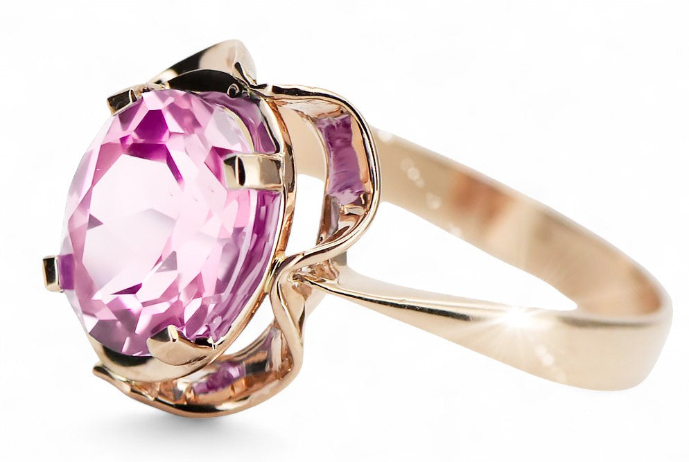 Original Vintage 14K Rose Gold Amethyst Ring Vintage vrc206r