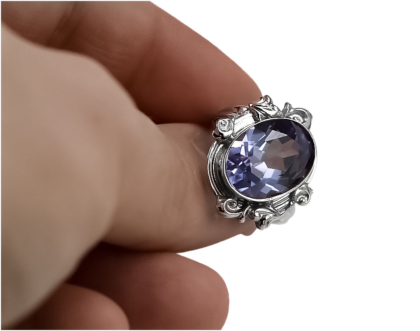 Ring Vintage Jewlery Alexandrite Sterling silver 925 vrc100s