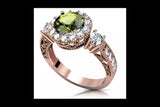 Ring Vintage Jewlery Yellow Peridot Original Vintage 14K Rose Gold crc003r