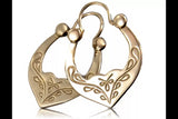Vintage rose pink 14k 585 gold  Vintage Gipsy earrings ven059