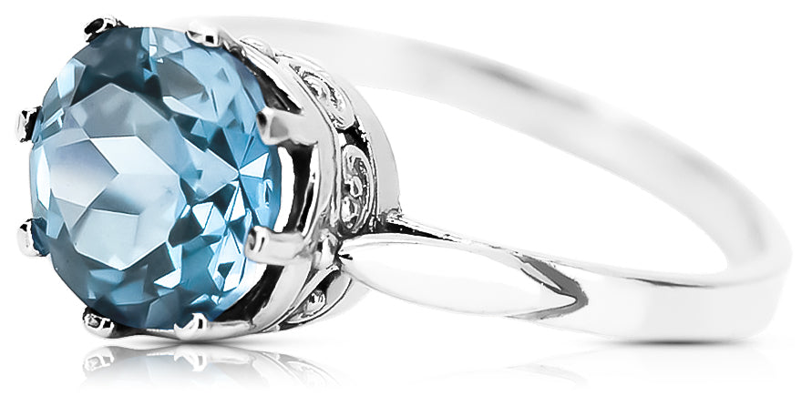 Aquamarine Sterling silver 925 Ring Vintage Jewlery vrc366s