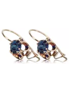Silver rose gold plated 925 Alexandrite earrings vec035rp Vintage