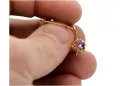 Винтажные серьги из розового золота 14k 585 украшенные аметистами vec145