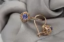 "Zafiro en Elegantes Aretes de Oro Rosa 14k Antiguo" vec145