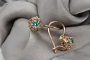 "Élégantes boucles d'oreilles vintage en or rose 14k 585 et Émeraude" vec145