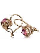 "Original Vintage Ruby and 14K Rose Gold Statement Earrings" vec145