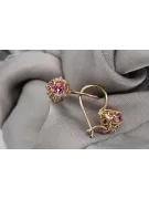 "Bijoux vintage: Boucles d'oreilles en or rose 14 carats et rubis" vec145