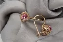"Bijoux vintage: Boucles d'oreilles en or rose 14 carats et rubis" vec145