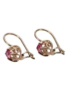 "Original Vintage Ruby and 14K Rose Gold Statement Earrings" vec145