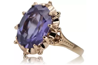 Розовое 14k золото 585 Alexandrite Ring vrc079 Винтаж