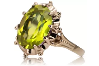 Rose 14k rose Ggold 585 peridot ring vrc079 Vintage