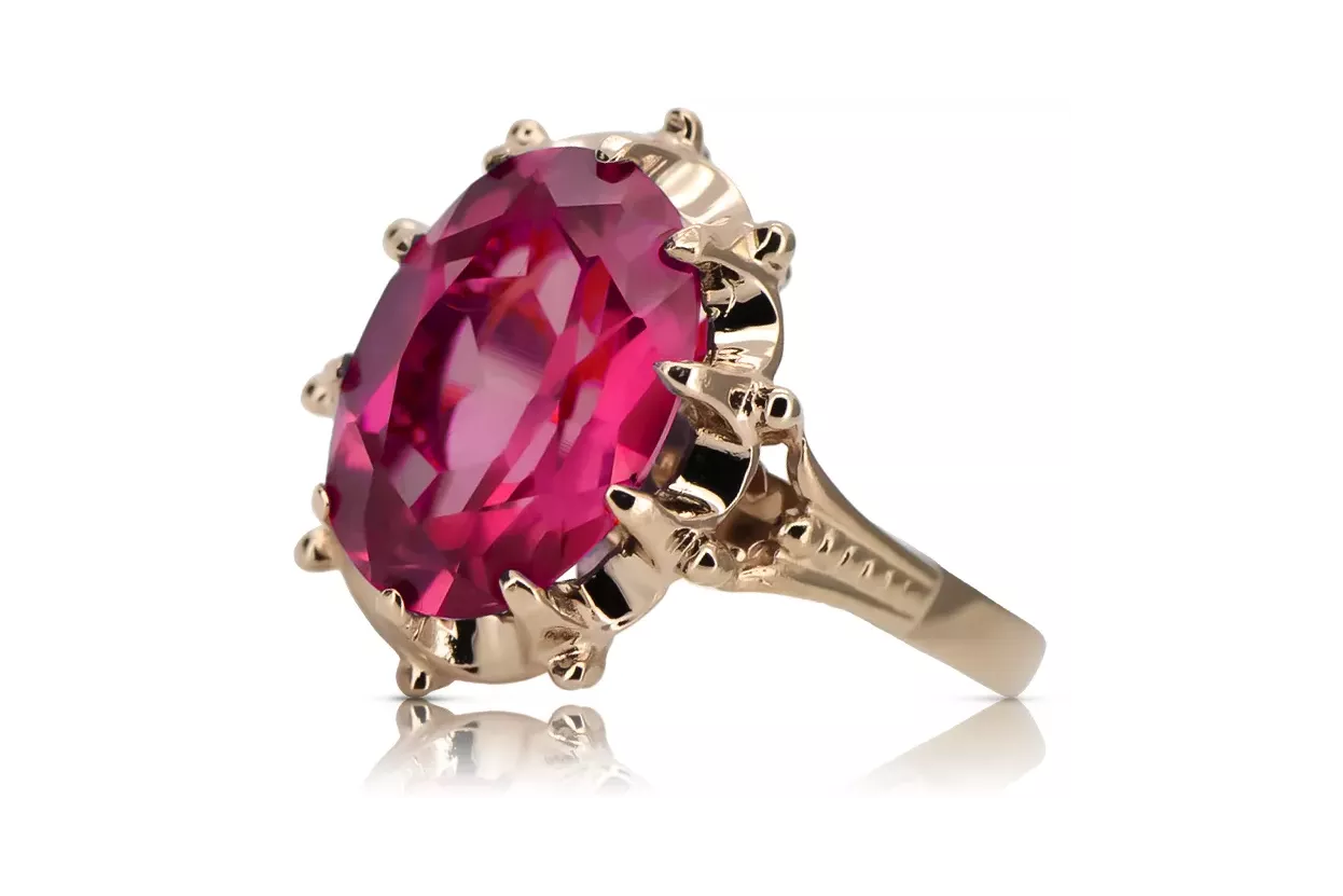 Russe soviétique rose 14k 585 or Alexandrite Rubis Émeraude Saphir Zircon bague vrc084