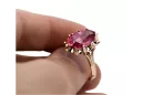 Russische sowjetische Rose 14k 585 Gold Alexandrit Rubin Smaragd Saphir Zirkon Ring vrc084