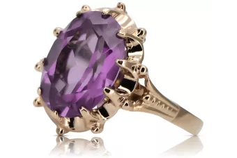 Серебро 925 розовое золото покрытием Amethyst кольцо vrc079rp Винтаж