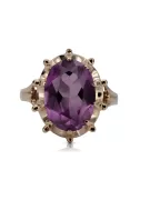 Ruso soviético rosa 14k 585 oro Alexandrite Ruby Esmeralda anillo Zircon vrc084