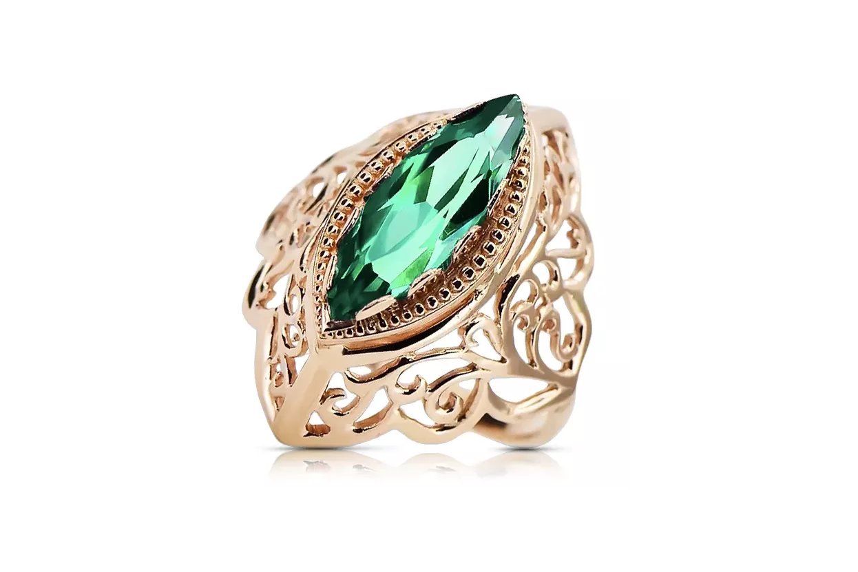 Ring Vintage craft Emerald Original Vintage 14K Rose Gold vrc017r