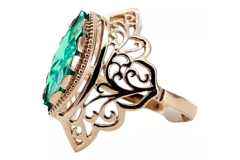 Ring Vintage craft Emerald Original Vintage 14K Rose Gold vrc017r