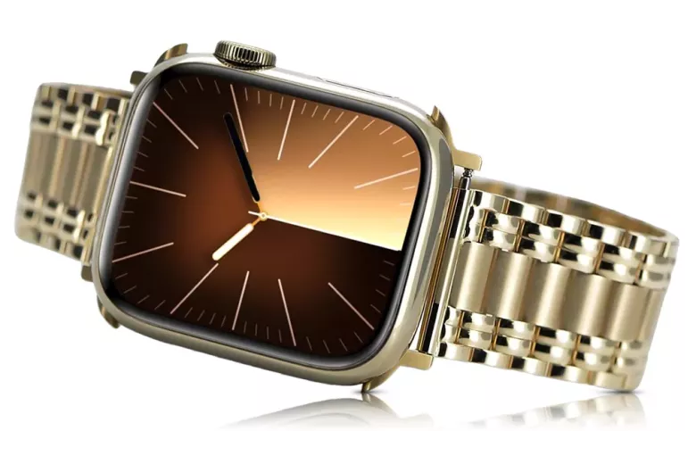 Жовтий 14k золото людина Apple годинник браслет mbw012apple
