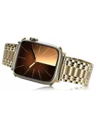 Yellow 14k gold man's Apple watch bracelet mbw012apple