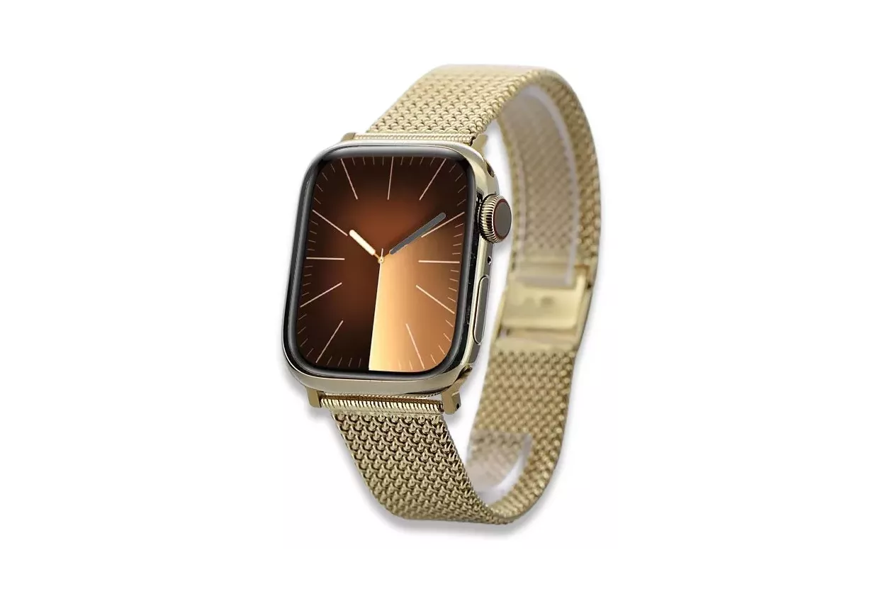 Amarillo de oro de 14k hombre de Apple reloj pulsera mbw014apple