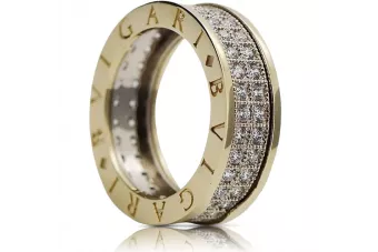 Inel de dama din aur galben de 14k 585 Bulgari zircon crc006yw