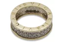 Russischer sowjetischer rosafarbener 14-karätiger 585-Gold-Vintage-Ring vrn001