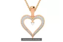 Rose pink 14k gold beautiful diamond heart pendant cgcpd038rw